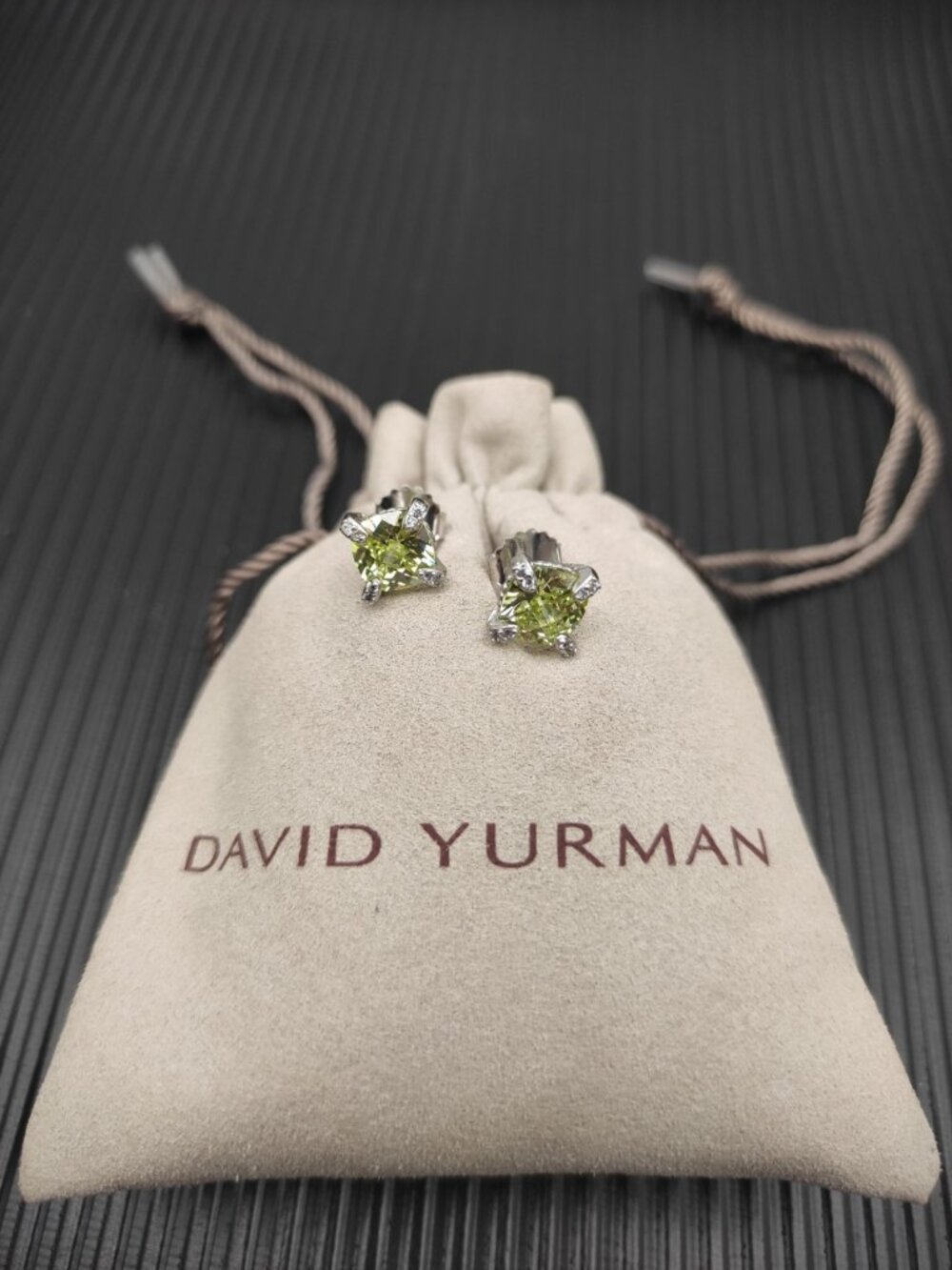 David Yurman 925 Silver Earrings with Original Pouch
